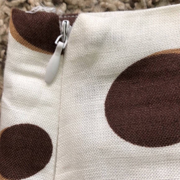 Dress Barn Skirt Linen Brown Polka Dot A Line SZ 12 Like New! - Picture 4 of 8